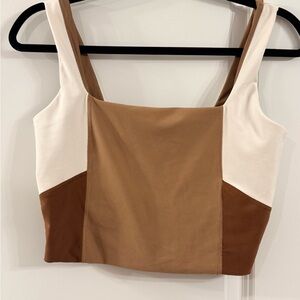 YPB by Abercrombie Curve Love Brown &White Color Blocked Sports Bar- Large